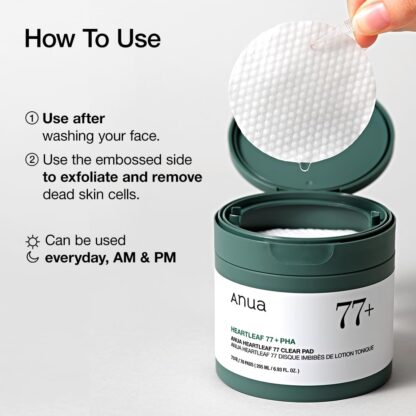 Heartleaf 77 Toner Pads – Mild Exfoliating Facial Pads for Glass Skin | Hydrating Pore Care | 70 Pads - Image 8