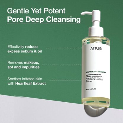 Heartleaf Pore Control Cleansing Oil – Gentle Korean Oil Cleanser for Makeup & Blackhead Removal | 6.76 fl oz (200ml) - Image 5
