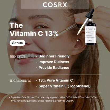 Pure Vitamin C 13% Serum – Brightening & Anti-Aging Korean Facial Serum 20ml - Image 4