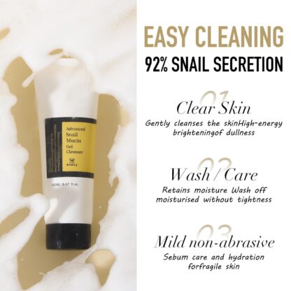 Snail Mucin Gel Cleanser – Hydrating Korean Face Wash for All Skin Types – 120ml