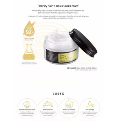 COSRX Snail 92 Cream – Hydrating & Repairing Moisturizer with 92% Snail Mucin - Image 7